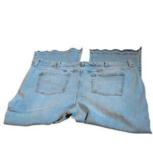 dc Jeans Light wash Flare Raw Hem Leg 5 Pocket Design Button/zip Cotton Pants